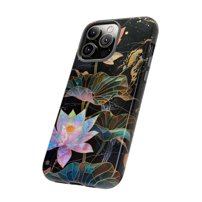 Zen Stained Glass Lotus Floral Design Phone Case