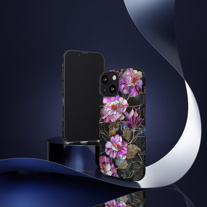 Magenta Color Floral Stained Glass Phone Case