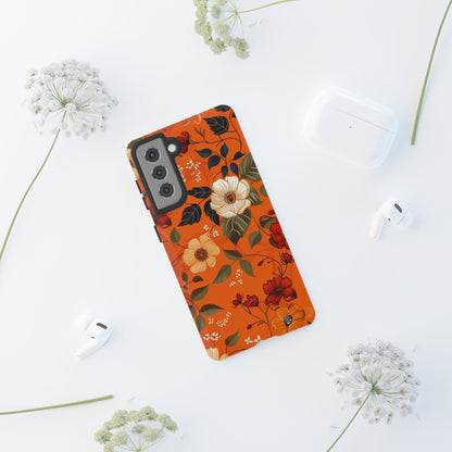 Orange Floral Phone Tough Case