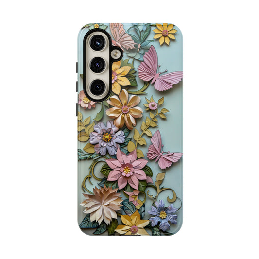 Pastel Pink Butterflies and Flowers iPhone Case