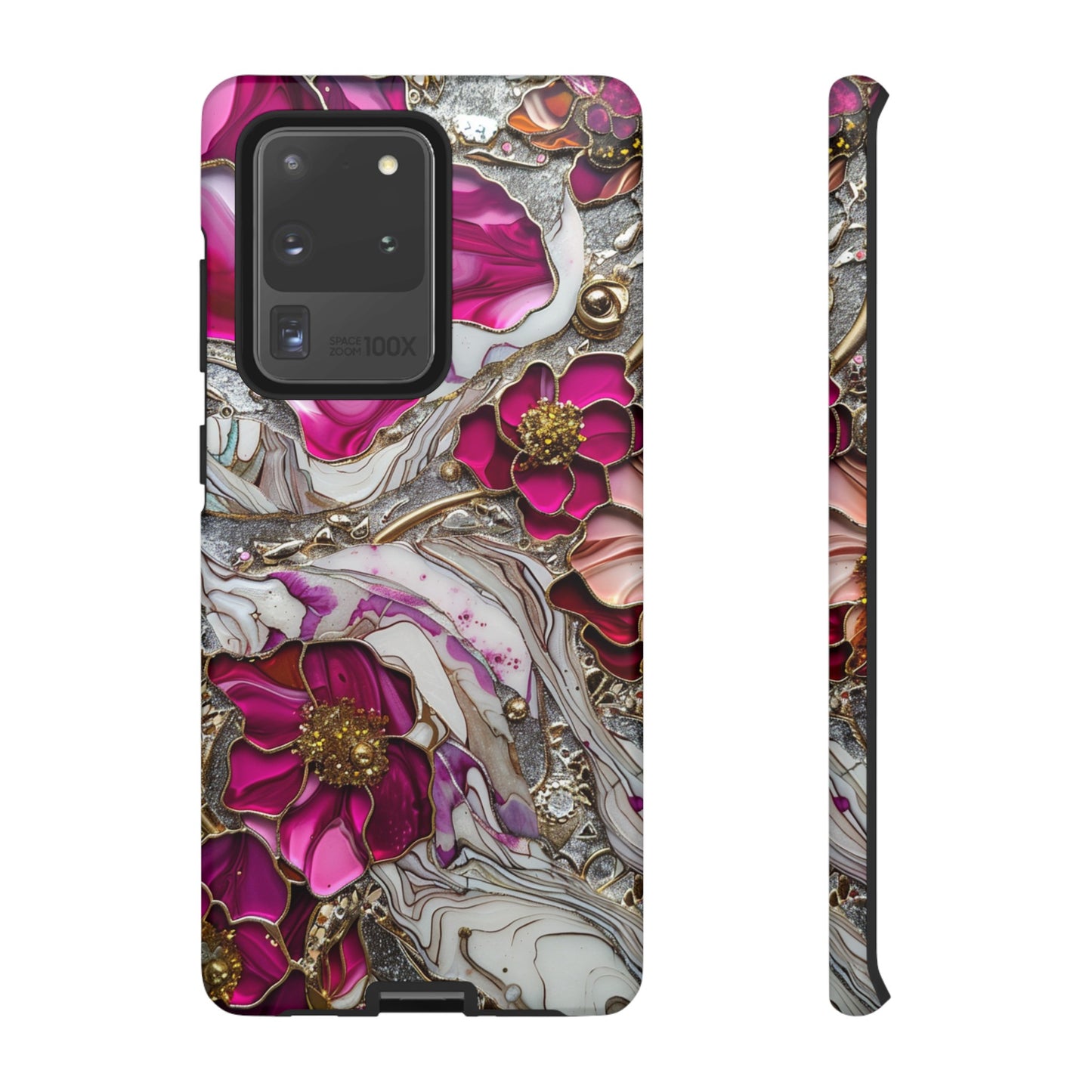 Stained Glass Magenta Floral Paisley Explosion Phone Case