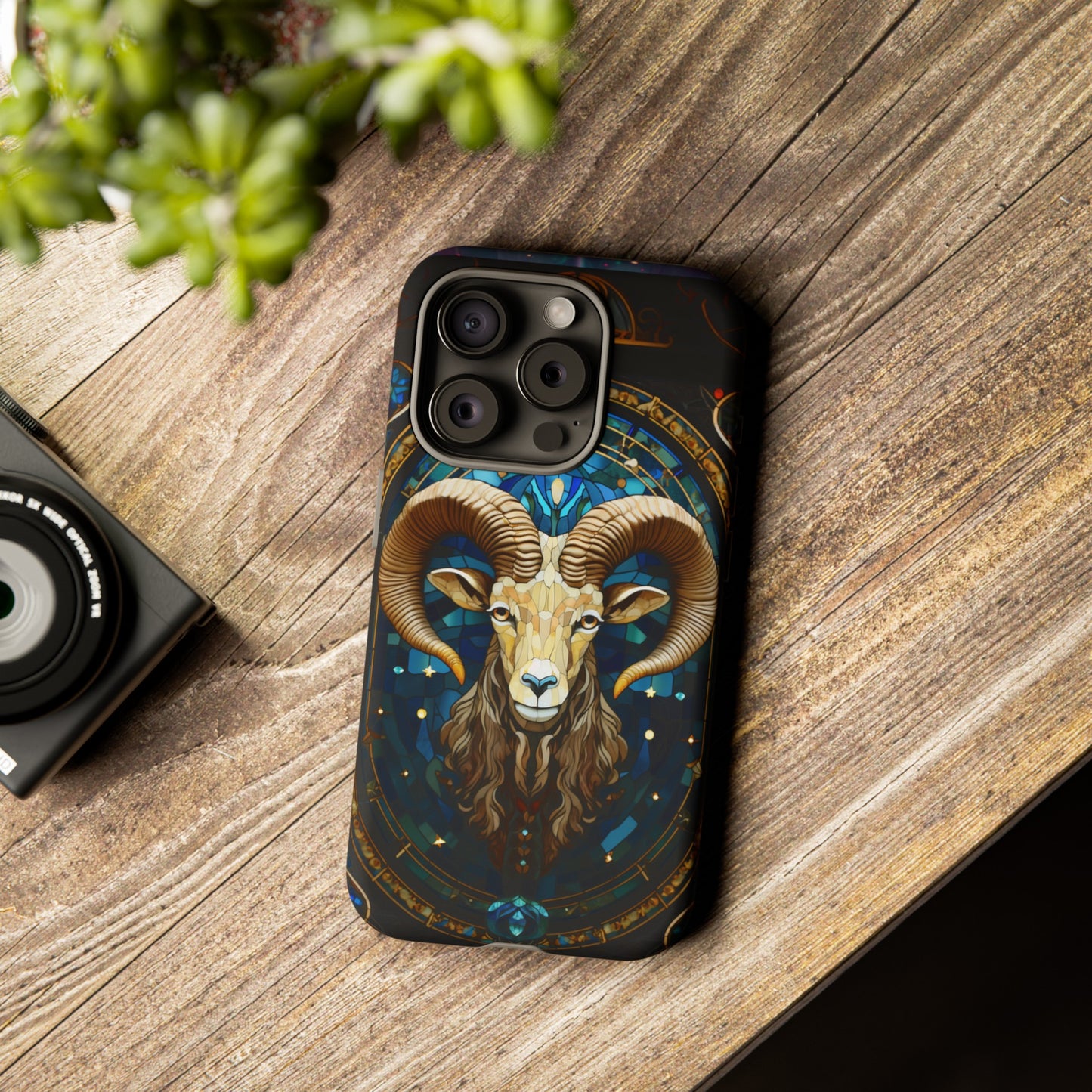 Aries Astrology Stained Glass Design Phone Case