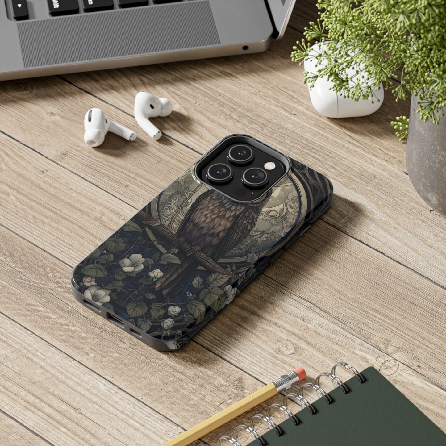 The Hermit Owl | Dark Academia Aesthetic Retro Tough iPhone Case | Embrace Mystical Vibes with Captivating Tarot Art and Reliable Protection