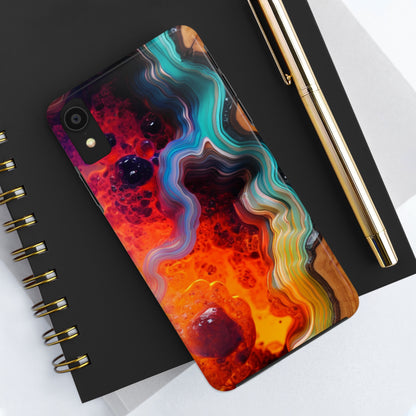 Faux Wood and Colorful Epoxy iPhone Case | Embrace the Beauty of Nature and Vibrant Artistry