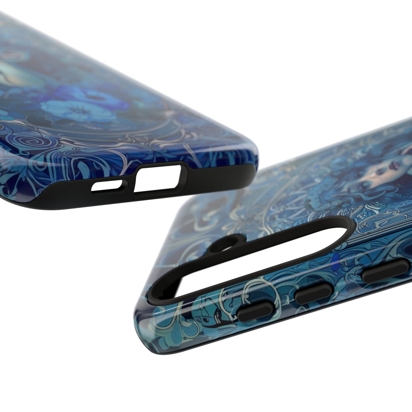 Blue Floral Art Nouveau Style Phone Case