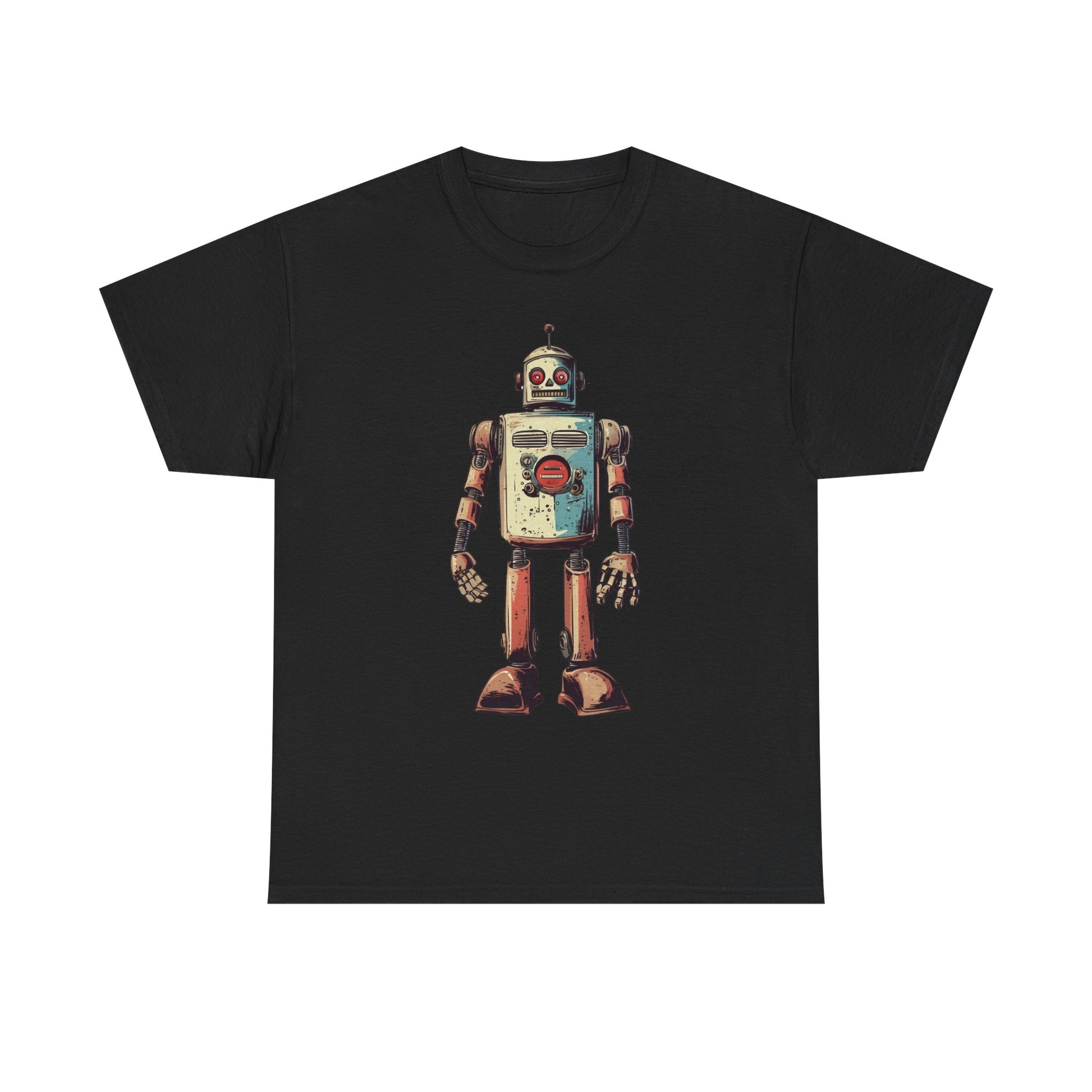 mid century robot toy style t shirt