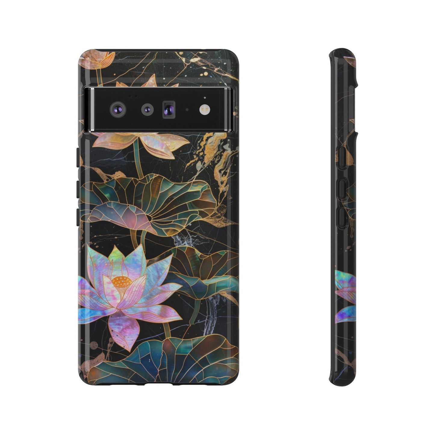 Zen Stained Glass Lotus Floral Design Phone Case