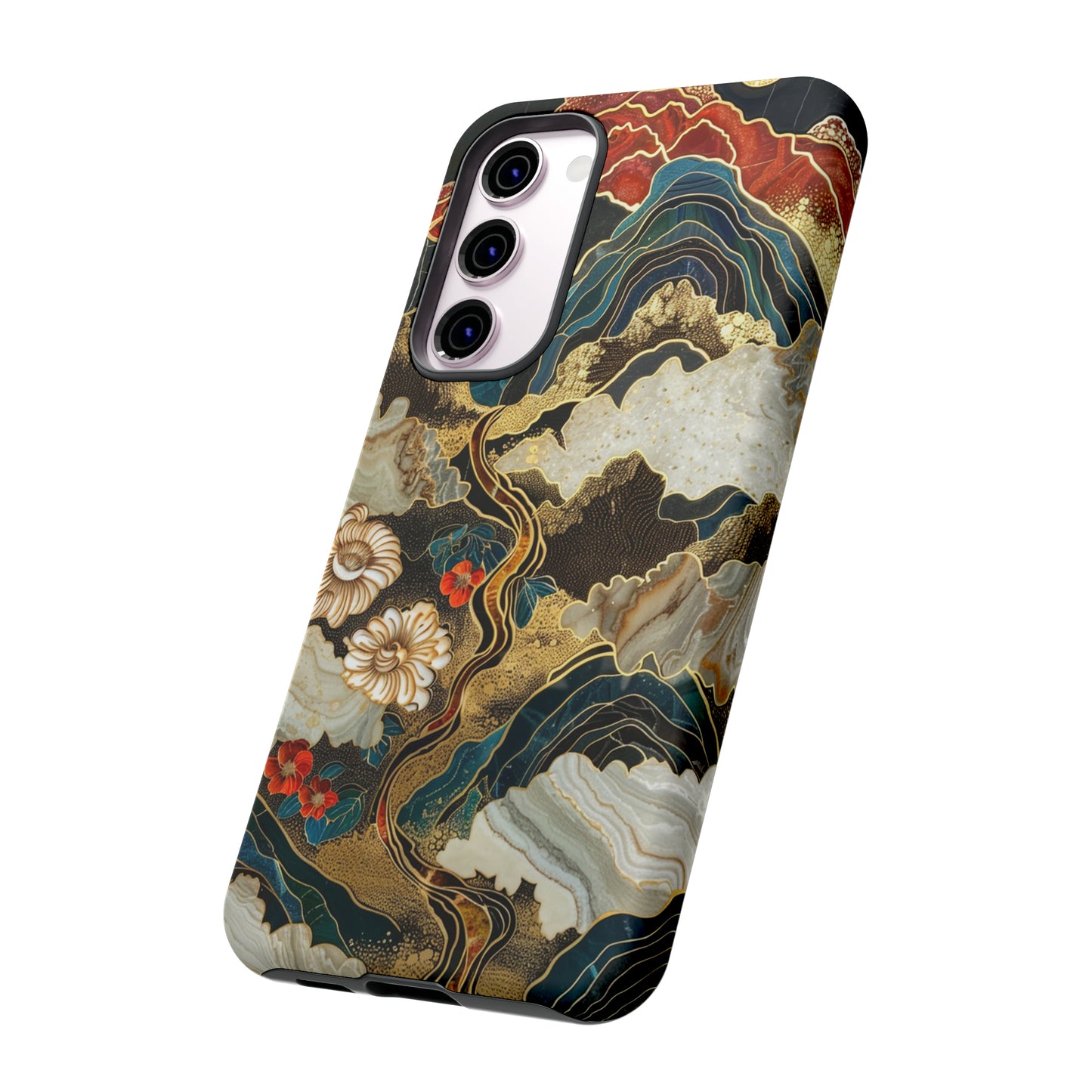 Chiyogami Stained Glass Floral Mountain Phone Case