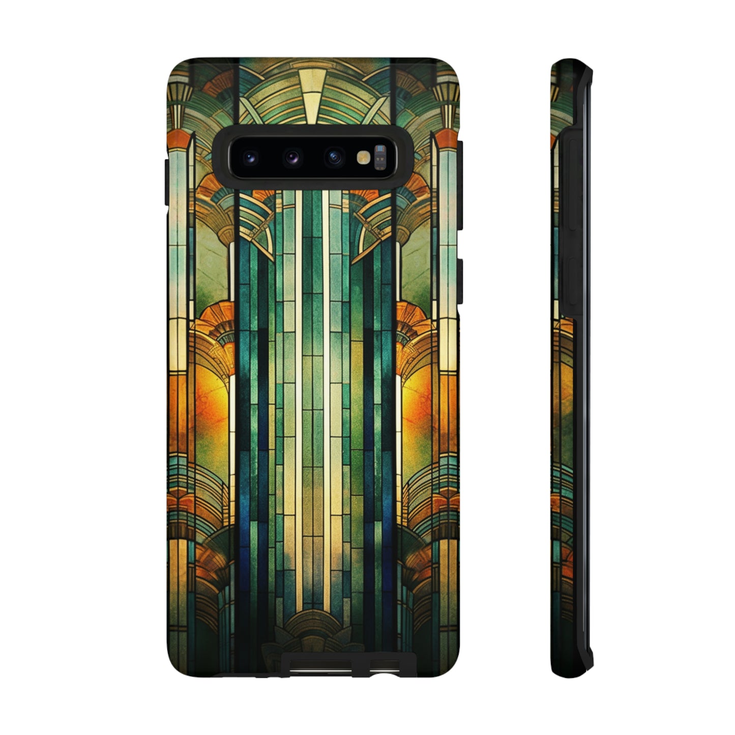 Art Deco Stained Glass floral Phone Case for iPhone 15, 14, Pro Max, 13, 12 & Samsung Galaxy S23, S22, S21, Google Pixel