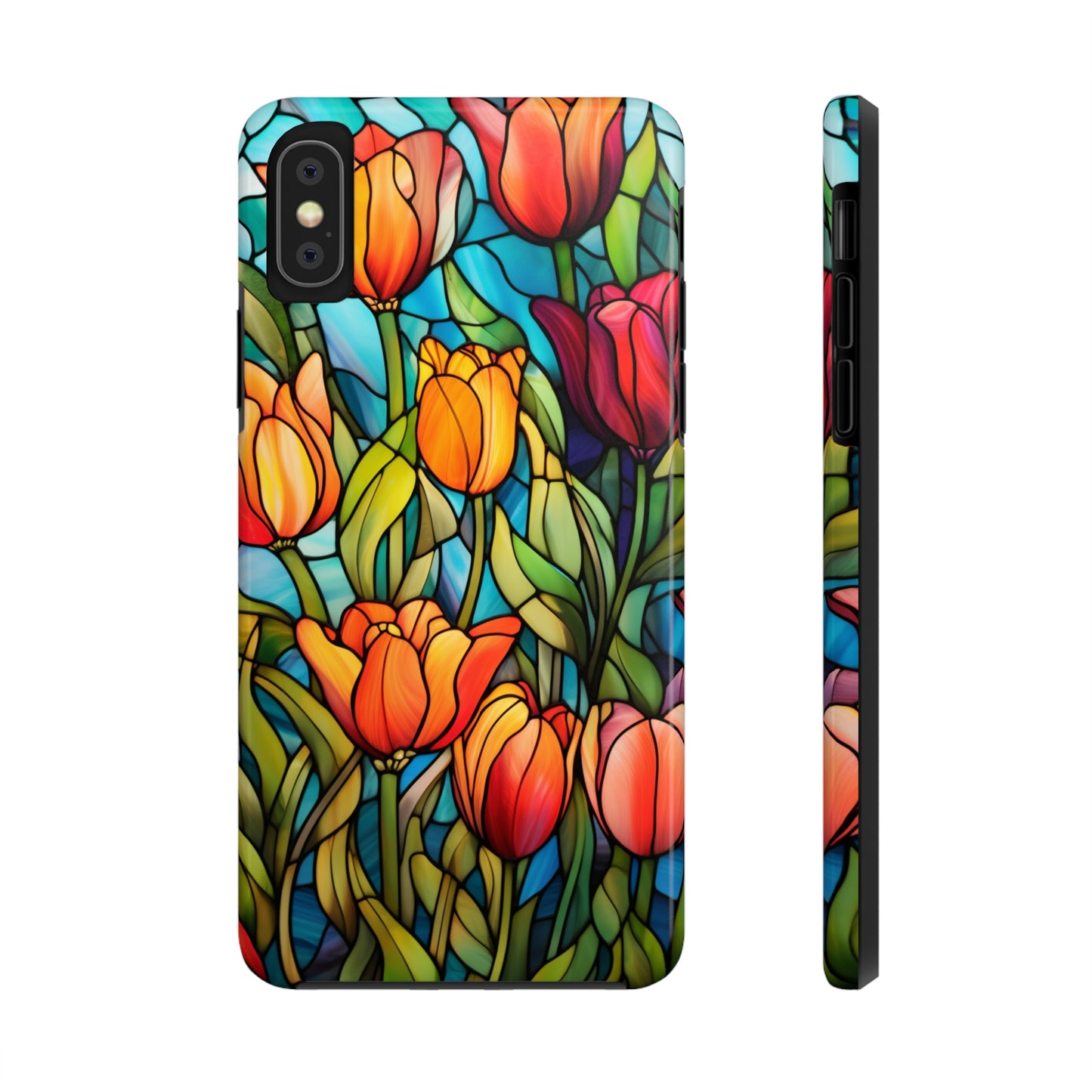 Stained Glass Tulip Floral Aesthetic iPhone Case