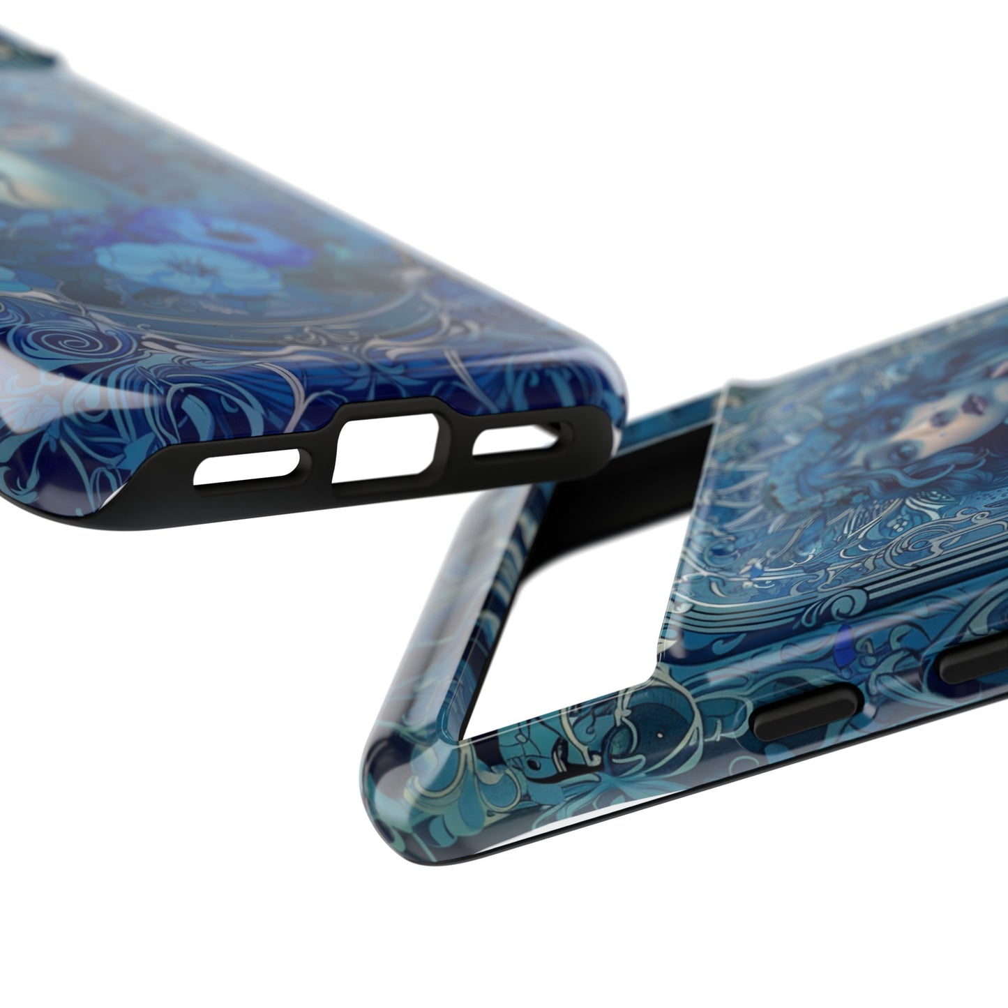 Blue Floral Art Nouveau Style Phone Case