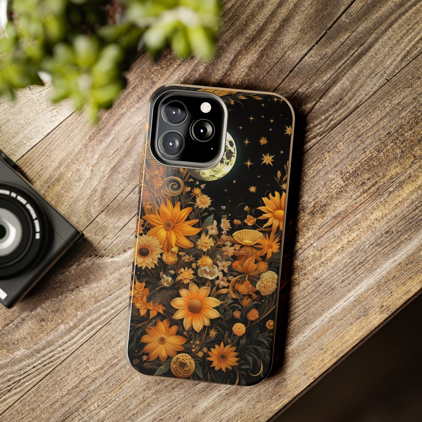 Cottagecore Floral Sun Moon Stars iPhone Case | Embrace Mystical Nature's Beauty