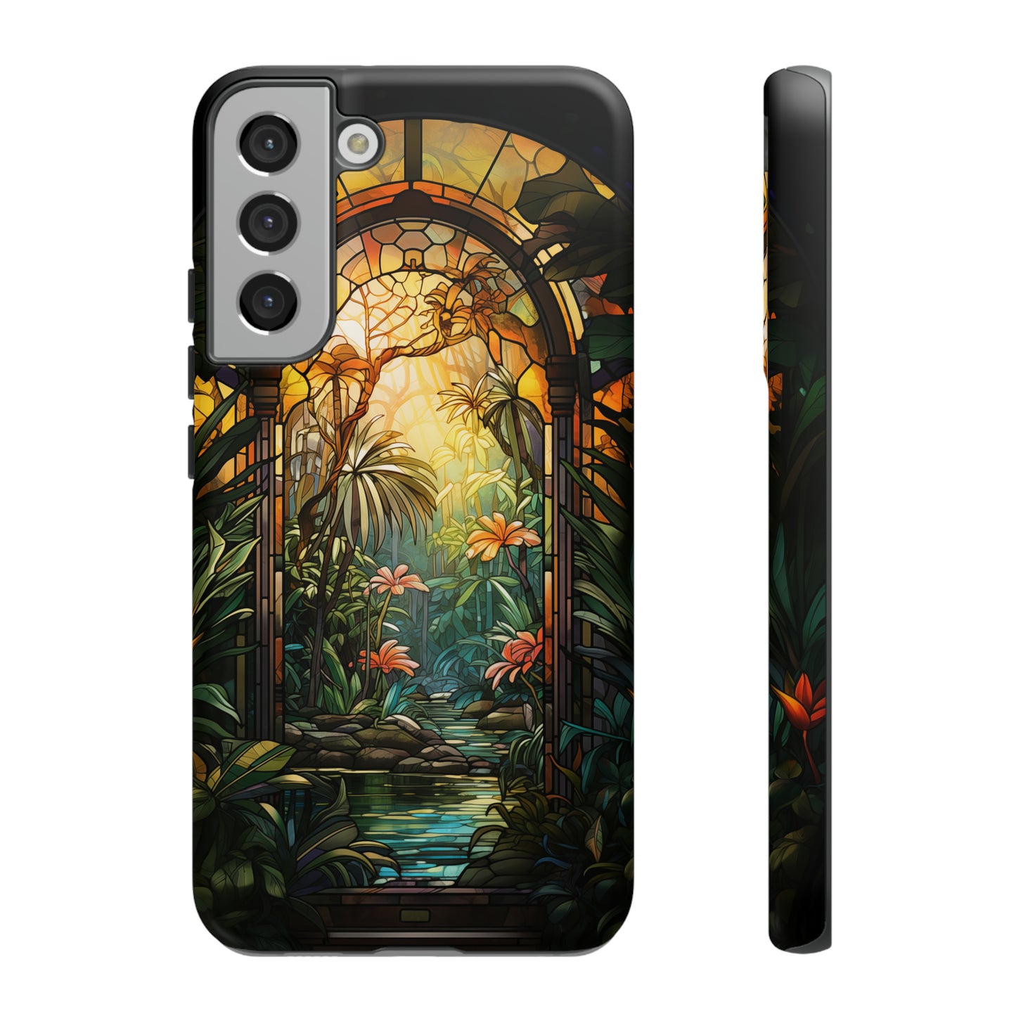 Stained Glass Phone Case Floral Aesthetic Art Nouveau Style