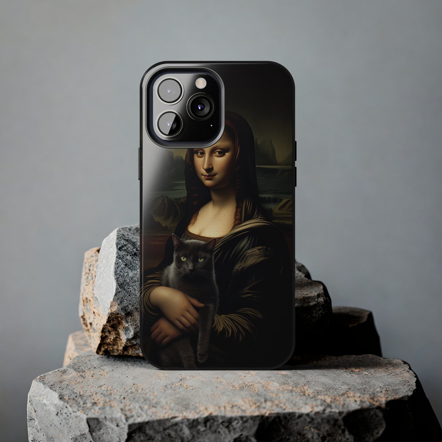 Mona Lisa with Cat iPhone Case | Art Phone Cases