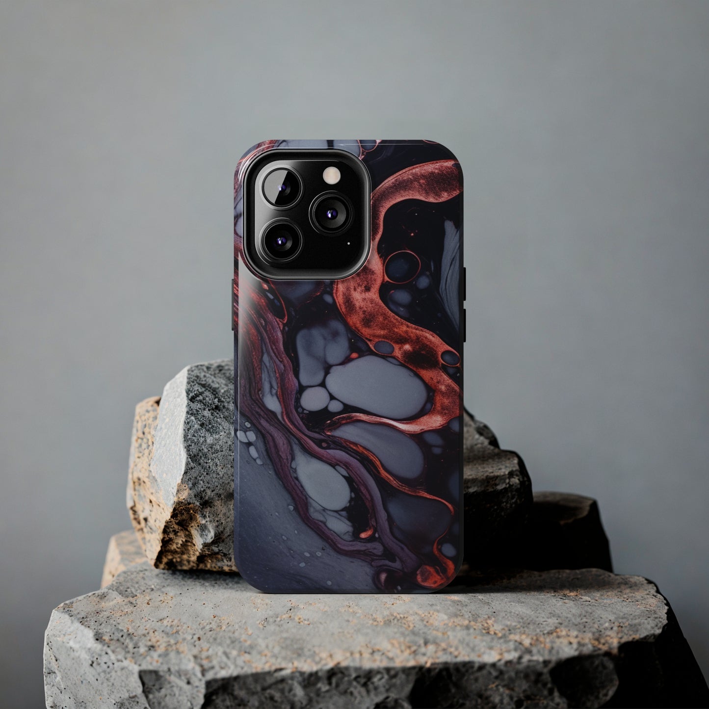 Marbled Dark Lava Flow Phone Case | Embrace the Vibrant Magma Vibes