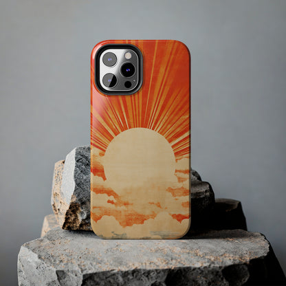 Retro Abstract Sunburst iPhone Case | Embrace the Nostalgic Charm of Artistic Rays