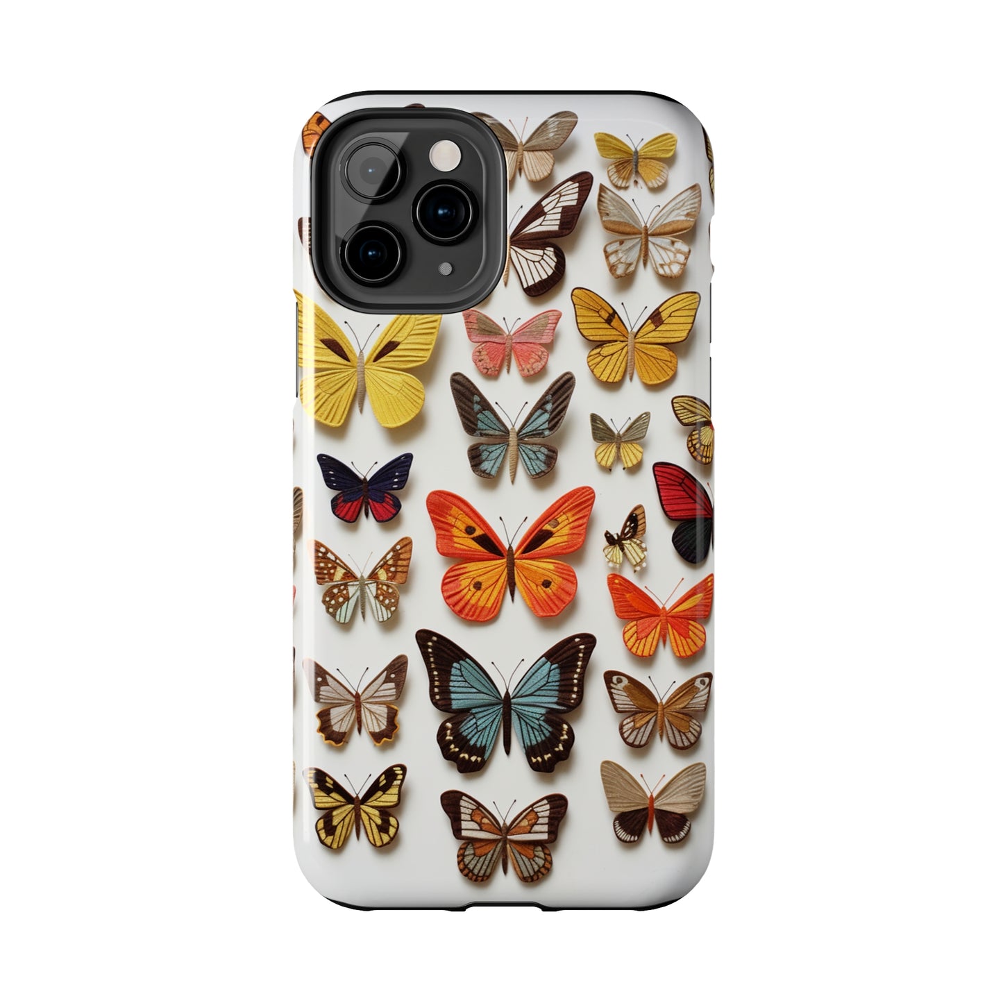 Elegant Embroidery: Delicate Butterfly iPhone Case – Crafted with Precision