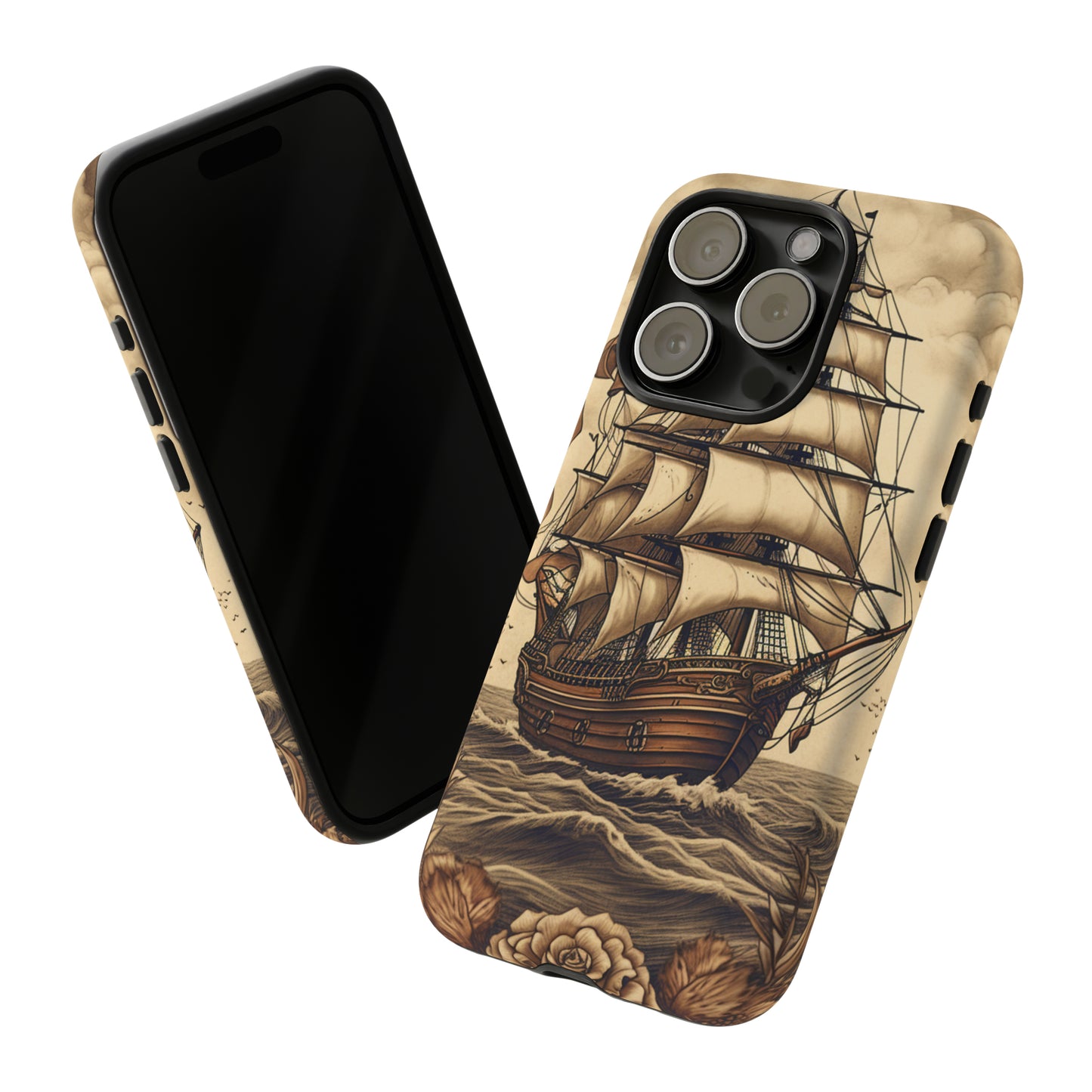 Vintage Tattoo Style Pirate Ship Phone Case