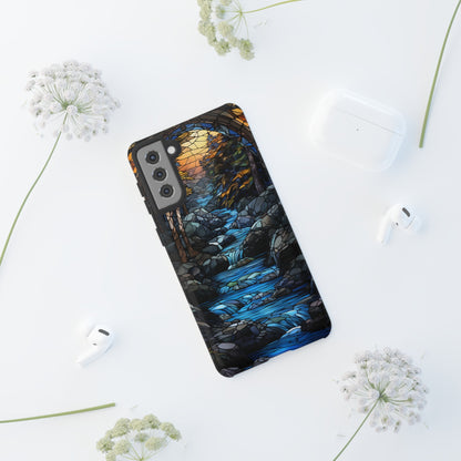 Stained Glass Stone Bridge and River Art Phone Case