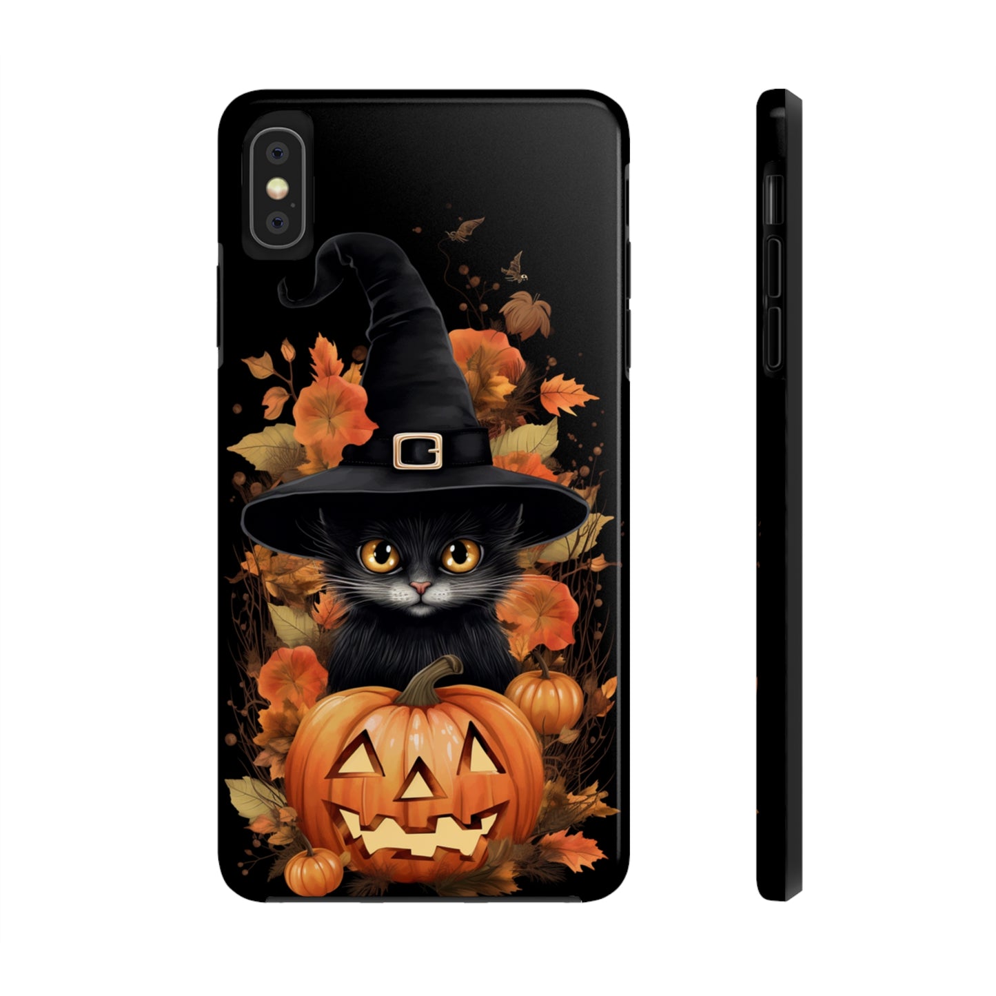 Trick or Treat Delight: Adorable Witch Cat Halloween Celebration | Whimsical iPhone Case