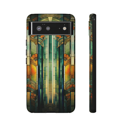 Art Deco Stained Glass floral Phone Case for iPhone 15, 14, Pro Max, 13, 12 & Samsung Galaxy S23, S22, S21, Google Pixel