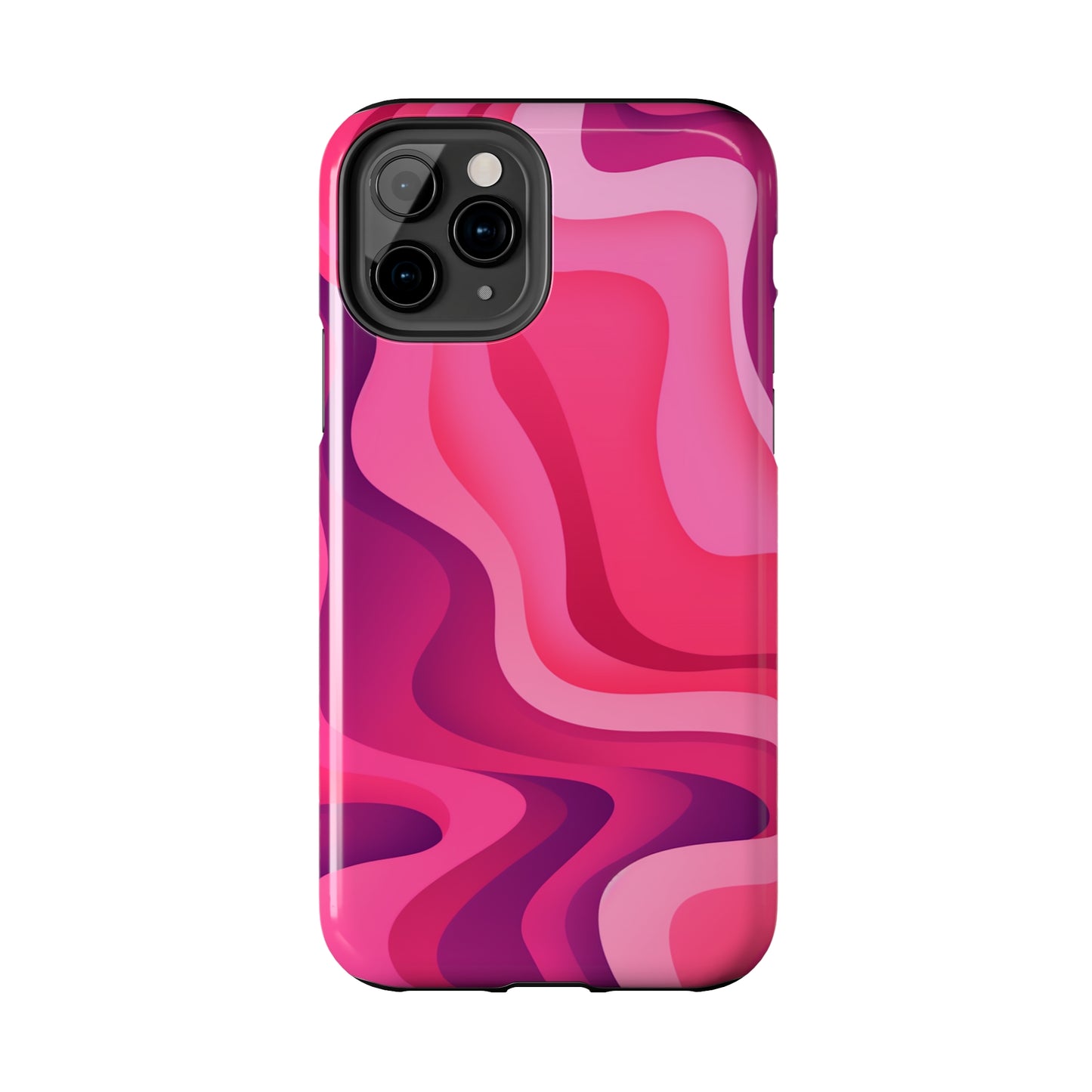 The Pink Wave iPhone Case Splash of Vibrance | Modern Art Meets Protection iPhone Tough Case