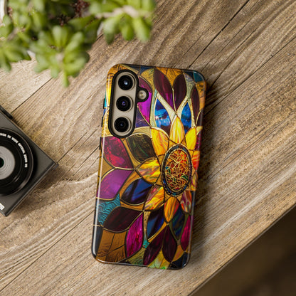 Cosmic Stained Glass Mandala Phone Case