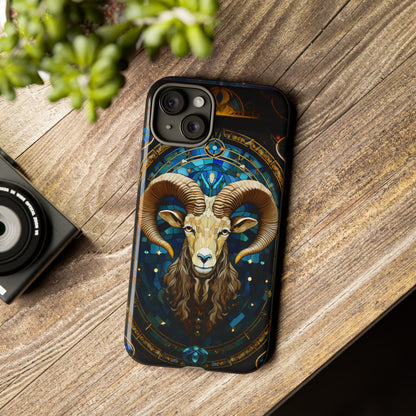 Aries Astrology Stained Glass Design Phone Case