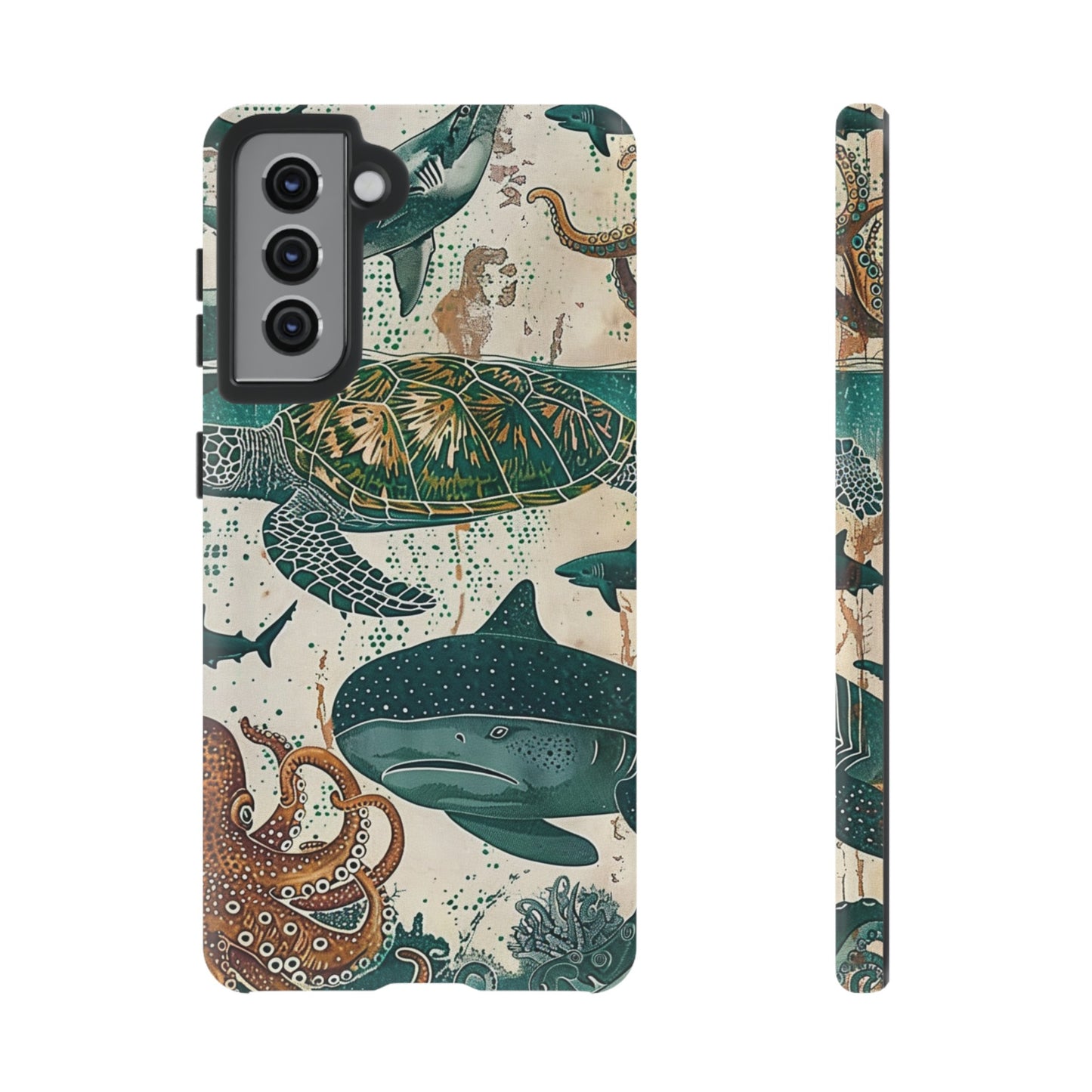 Undersea World Shark, Turtle, Manta Ray Phone Case