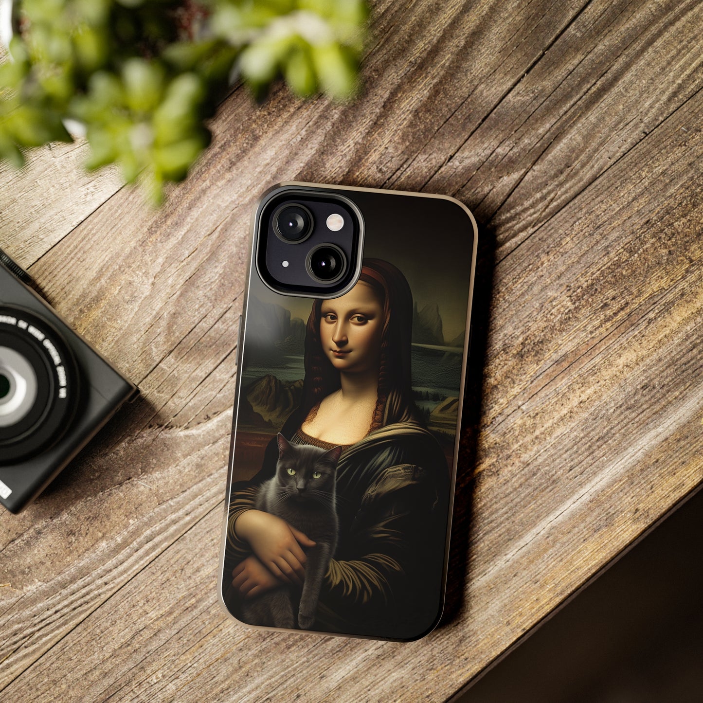 Mona Lisa with Cat iPhone Case | Art Phone Cases