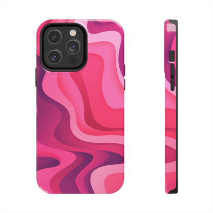 The Pink Wave iPhone Case Splash of Vibrance | Modern Art Meets Protection iPhone Tough Case