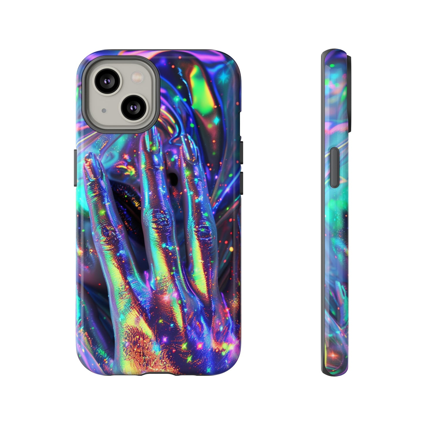 Marbled opalescent Holographic Print Phone Case