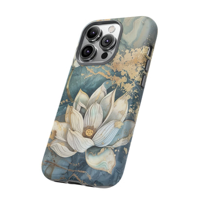 Zen Stained Glass Marble Lotus Floral Design Phone Case