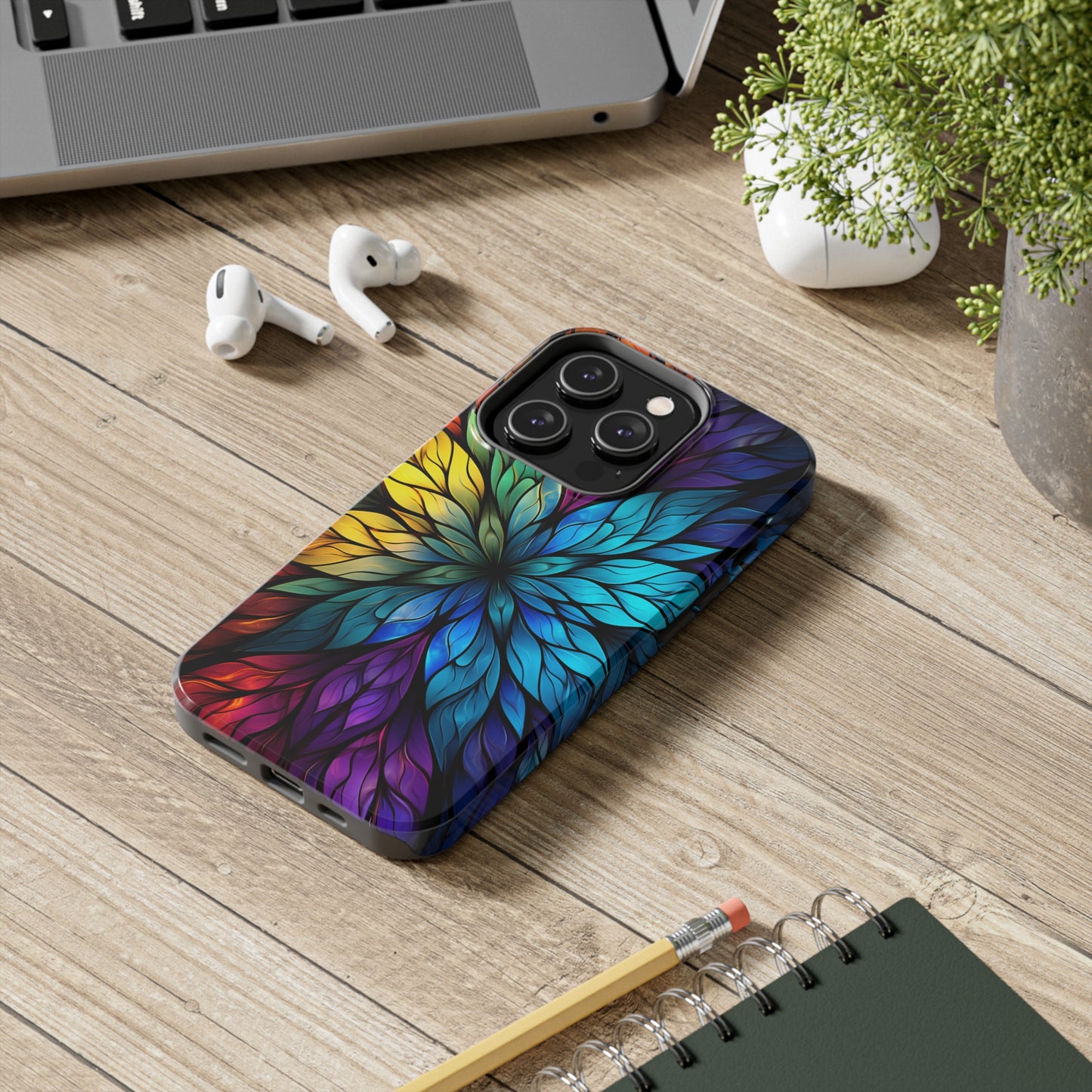 Trippy Psychedelic Colorful Flowers Floral Aesthetic Phone Case