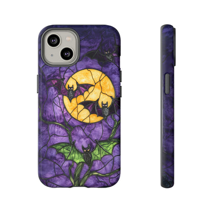 Full Moon Stained Glass Style Halloween Bats Phone Case