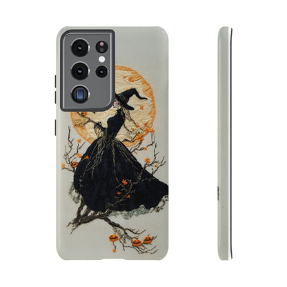 Halloween Witch Autumn iPhone Case, Embroidered Style