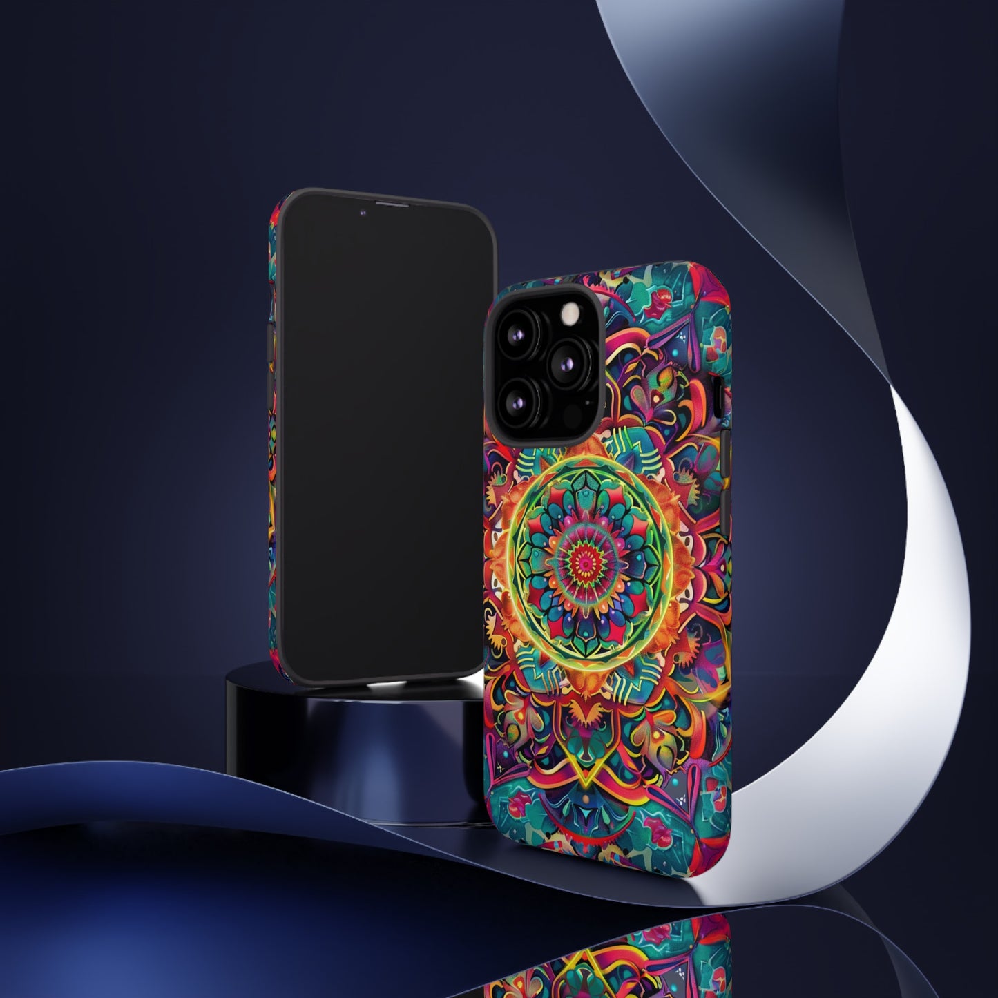 Cosmic Stained Glass Mandala Phone Case