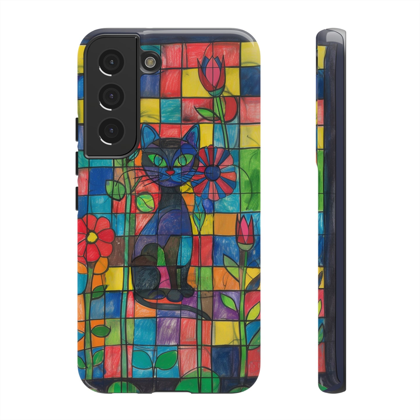 Cat in the Stained Glass Garden Phone Case