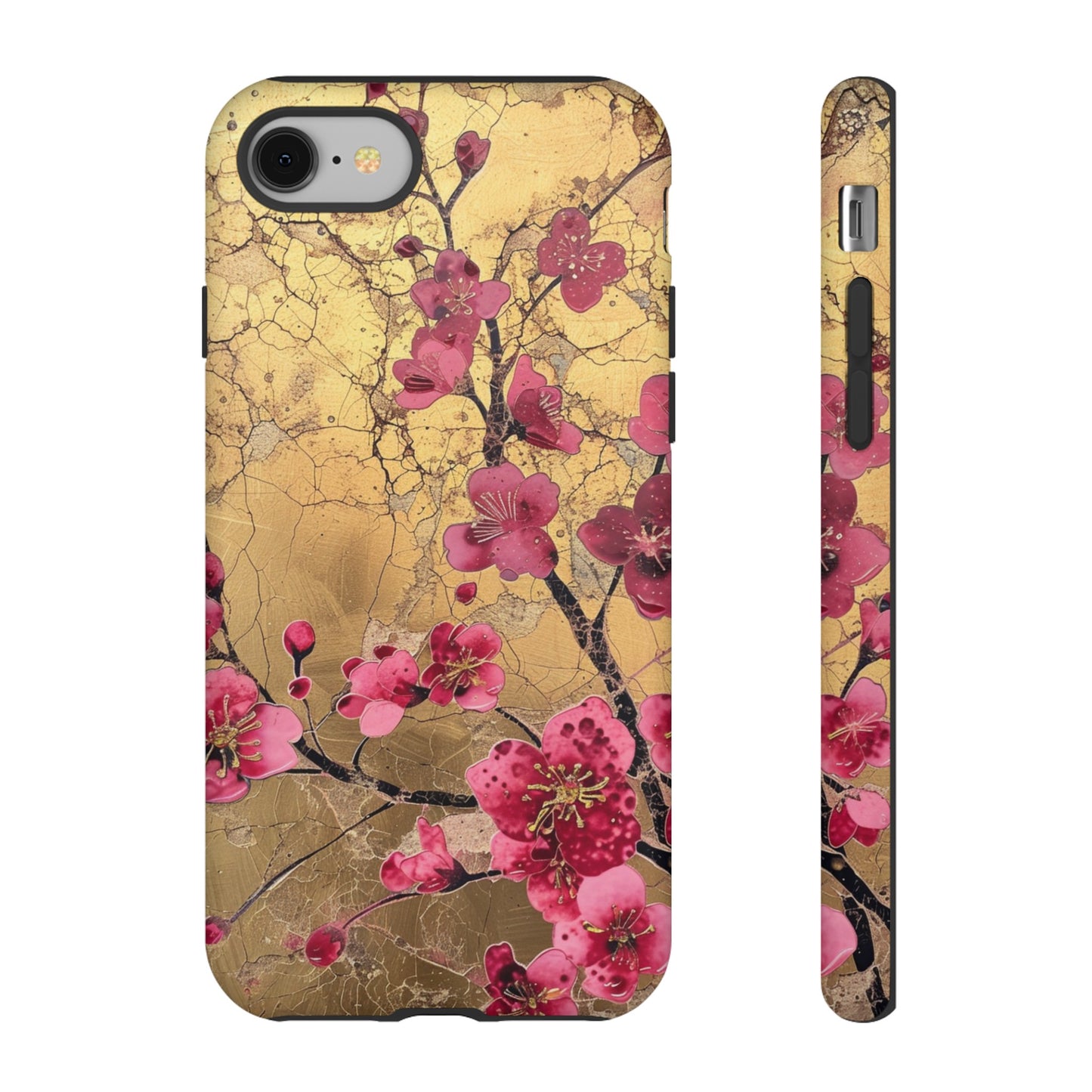 Pink Forget Me Nots Gold Floral Phone Case