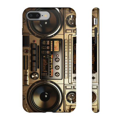 Urban Beats: Boombox Hip Hop Music Pixel Phone Case | Retro Rhythms for iPhone 15 Models