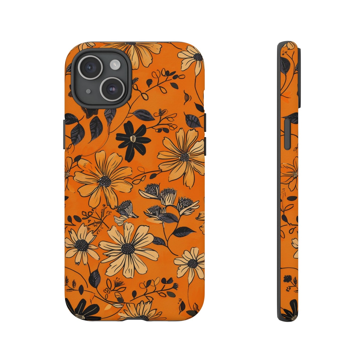 Orange Floral Phone Case Cute Summer Flower Aesthetic