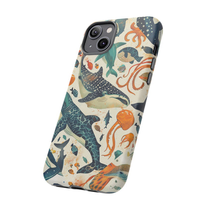 Undersea World Shark, Turtle, Manta Ray Phone Case