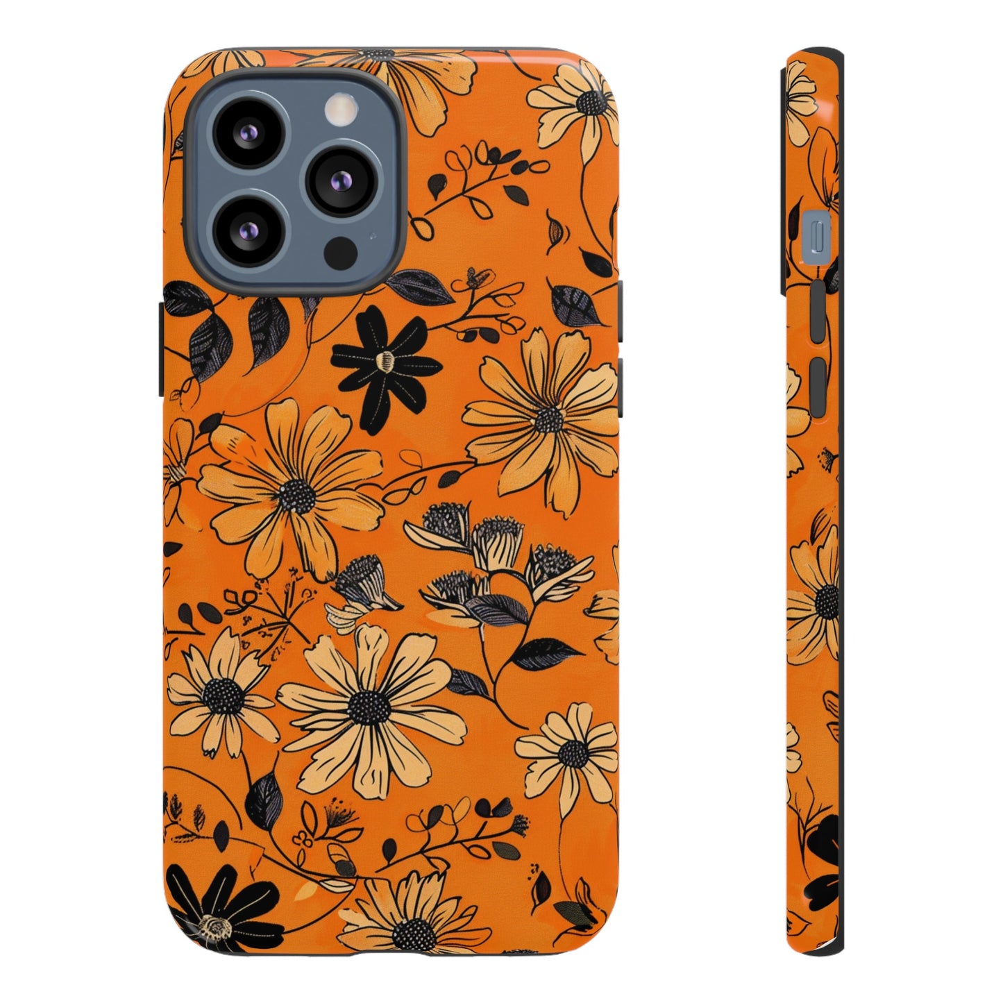 Orange Floral Phone Case Cute Summer Flower Aesthetic