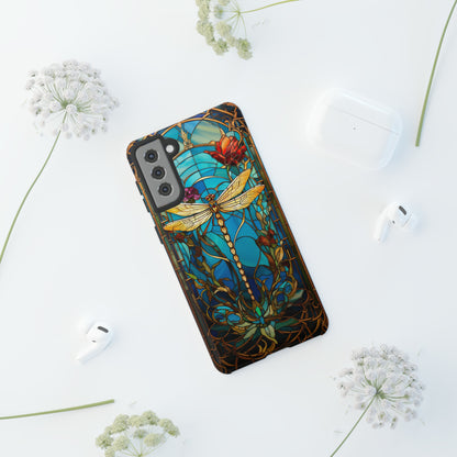 Vintage Art Nouveau Stained Glass Dragonfly Phone Case