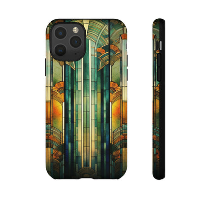 Art Deco Stained Glass floral Phone Case for iPhone 15, 14, Pro Max, 13, 12 & Samsung Galaxy S23, S22, S21, Google Pixel