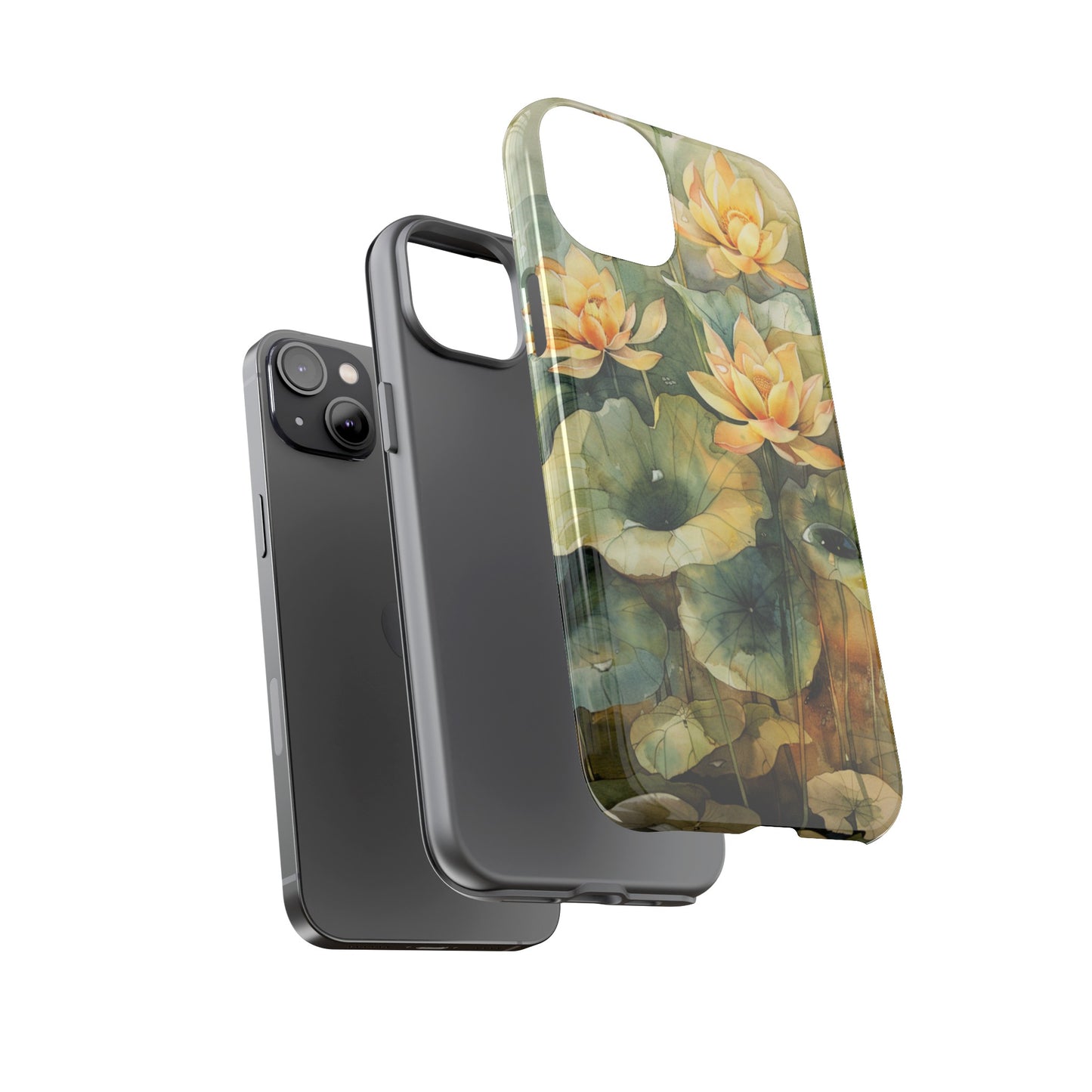 Zen Lotus Watercolor Painting iPhone 15 Case