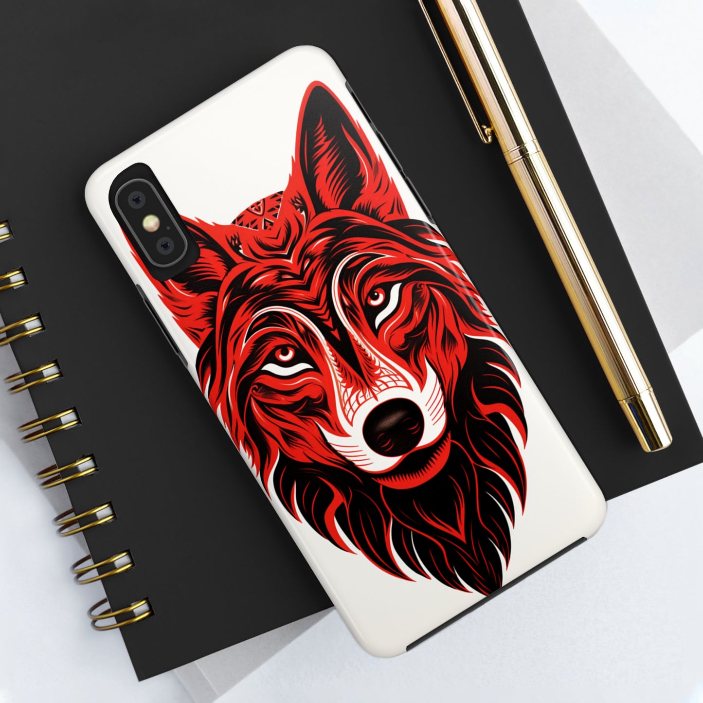 Mystic Echoes: Native American Tribal Wolf | Cultural Heritage iPhone Case