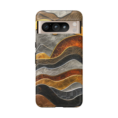 Abstract Gold and Silver Mountain Design Phone Case