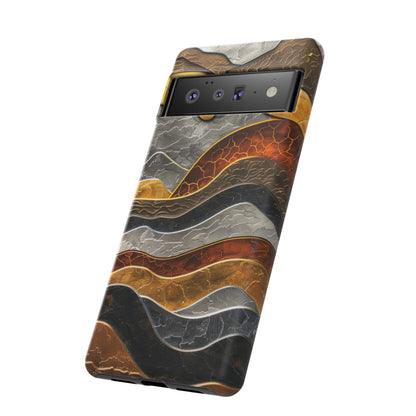 Abstract Gold and Silver Mountain Design Phone Case