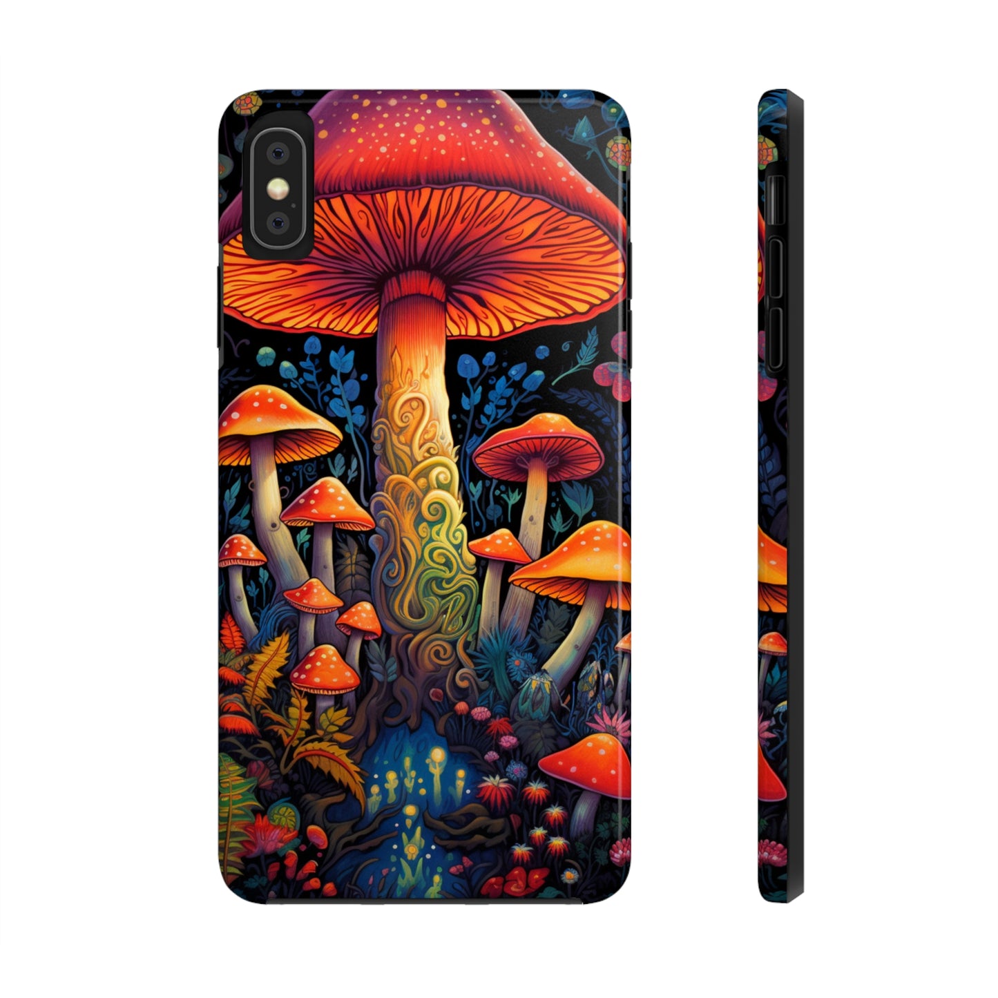 Trippy Magic Mushroom Tough iPhone Case | Psychedelic Art Phone Cover